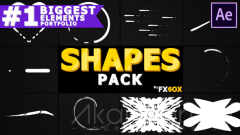 AE模板 卡通手绘形状包 Cartoon Shapes Pack | After Effects