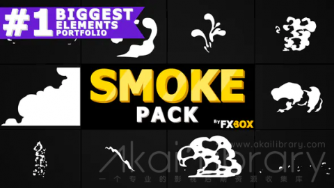 AE模板 卡通烟雾元素和过渡 Cartoon Smoke Elements And Transitions | After Effects