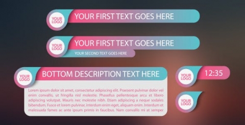 AE模板 时尚标题 Clean & Modern Gradient Lower Thirds Pack