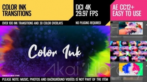 AE模板 彩色墨水过渡 Color Ink Transitions