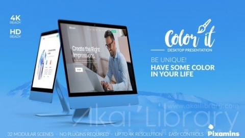 AE模板 彩色桌面演示 Color it   Desktop Presentation