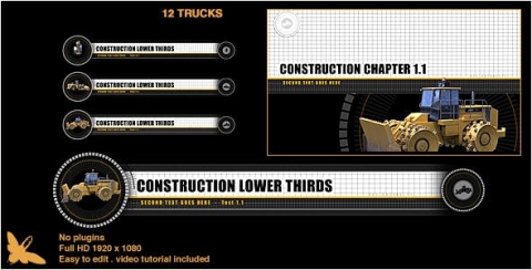 AE模板 标题 Construction Lower Thirds & Chapter Titles