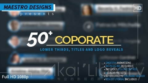 AE模板 栏目标题 Coporate Lower Thirds Titles And Logos Pack