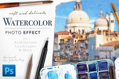PS动作-精致水彩滤镜Delicate Watercolor Photo Filter