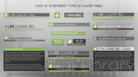 AE模板 栏目标题 Discreet Simple And Modern Lower Thirds Package