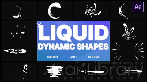AE模板 动态液体形状线条 Dynamic Liquid Shapes | After Effects
