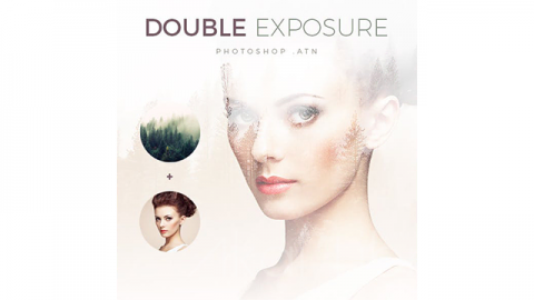 PS动作 优雅的双曝光 明暗背景Elegant Double Exposure   Light & Dark Background