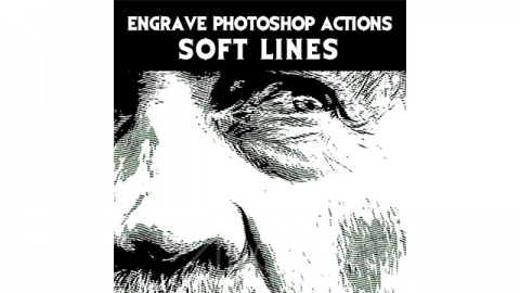 PS动作-雕刻Engrave Photoshop Actions Soft Lines