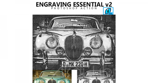PS动作-雕刻基本Engraving Essential V2 Photoshop Action