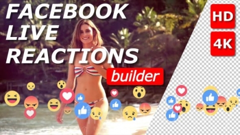 AE模板 Facebook实时反应构建器 Facebook Live Reactions Builder