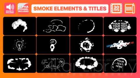 AE模板 手绘烟雾元素和标题 Flash FX Smoke Elements And Titles | After Effects