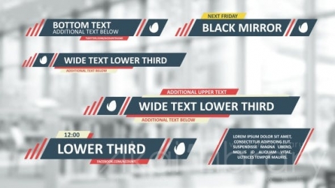 AE模板 时尚标题 Flat Lines Lower Thirds
