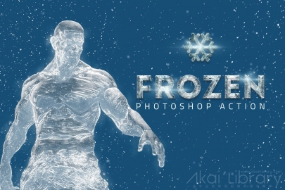 PS动作 冰冻照片效果Frozen Ice Photo Effect