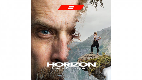 PS动作 Gif动画地平线Gif Animated Horizon Photoshop Action