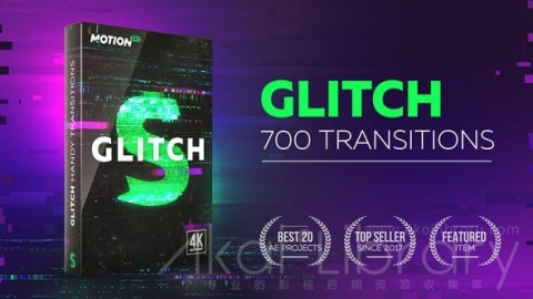 AE扩展预设脚本：故障分离变形转场过渡动画模板工具包 MotionBro Glitch Transitions