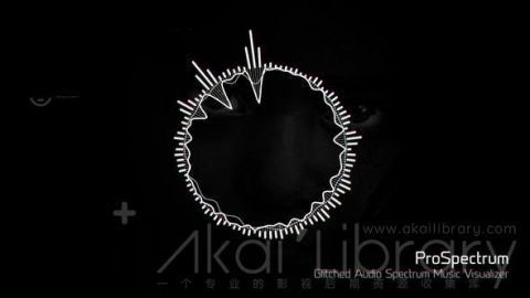 AE模板 闪闪发光的音频频谱音乐可视化器 Glitched Audio Spectrum Music Visualizer