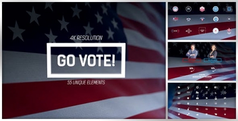 AE模板 竞选投票 Go Vote