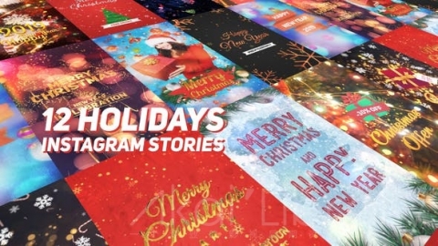 AE模板 假日Instagram故事包 Holidays Instagram Stories Pack