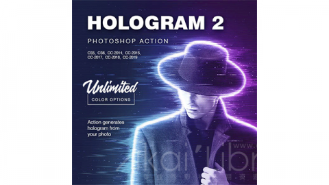 PS动作-全息图Hologram 2 - Photoshop Action