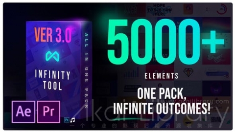 AE模板/PR基本图形预设：各种时尚排版动画包 Infinity Tool   The Biggest Pack for Video Creators