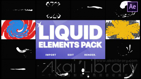 AE模板 手绘液体元素和转场 Liquid Elements And Transitions | After Effects