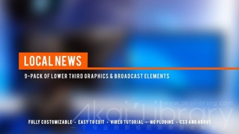 AE模板 栏目标题 Local News Broadcast Lower Third Package