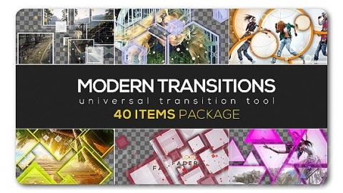 AE模板 40个现代过渡包 Modern Transition Pack  40 items