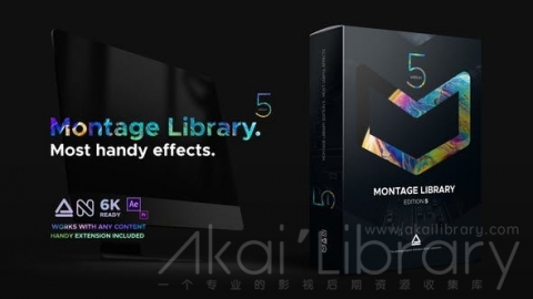 AE扩展预设脚本：无缝转场过渡动画模板工具包 Montage Library   Most Useful Effects