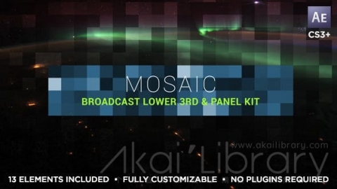 AE模板 栏目标题 Mosaic Lower Third & Title Kit