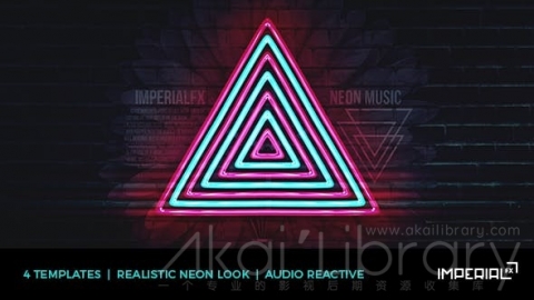 AE模板 霓虹灯音乐可视化器音频反应 Neon Music Visualizer Audio React