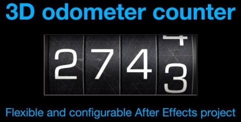 AE模板 里程表号码计数器 Odometer number counter