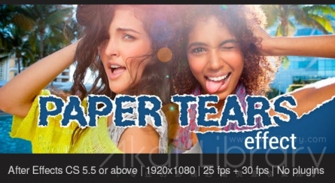 AE模板 撕纸效果 Paper Tears