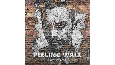 PS动作 脱皮墙Peeling Wall Photoshop Action