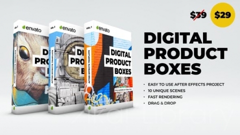 AE模板 产品包装盒 Product Boxes