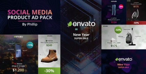 AE模板 社交媒体产品广告包 Social media product ad pack