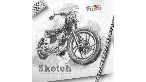PS动作-草图Sketch - Photoshop Action