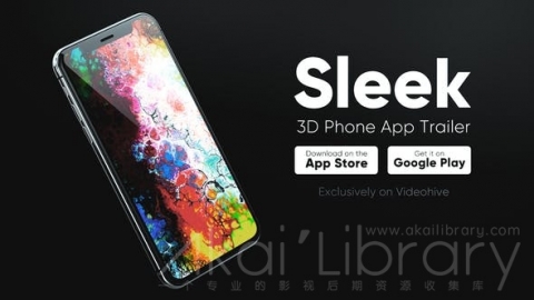AE模板 时尚3D手机应用预告片 Sleek 3D Phone App Trailer