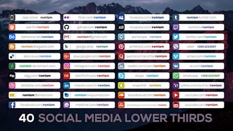 AE模板 社交标题 Social Media Lower Thirds