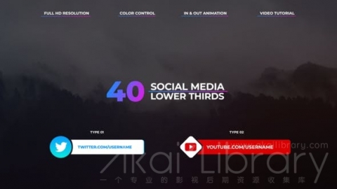 AE模板 社交标题 Social Media Lower Thirds