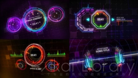 AE模板 电子音乐可视化工具 Techno Music Visualizer