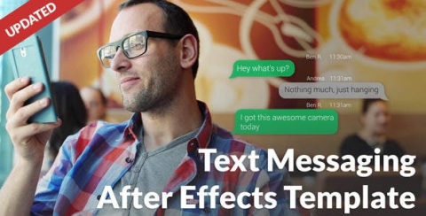 AE模板 短信聊天通知元素 Text Message with Photo and Video Options