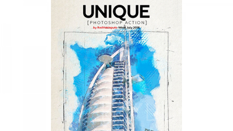 PS动作-水彩Unique Photoshop Action