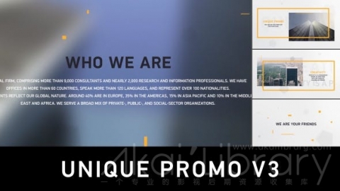 AE模板 独特的促销企业演示 Unique Promo v3  Corporate Presentation