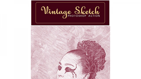 PS动作-复古素描Vintage Sketch Photoshop Action