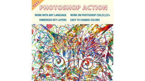 PS动作-水彩线条Watercolor Line Photoshop Action