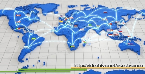 AE模板 全球网络连接 World Network Connection