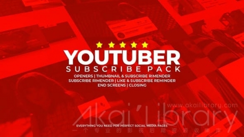 AE模板 Youtuber订阅包 Youtuber Subscribe Pack