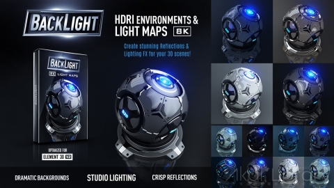 E3D材质：光照贴图HDRI预设Video Copilot BackLight WIN MAC+使用教程