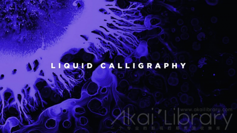 视频素材 4K液体油漆溶解流动水墨创意视频Liquid Calligraphy