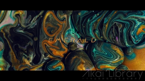 视频素材 4K液体油漆色彩溶解流动水墨创意视频EMERALD